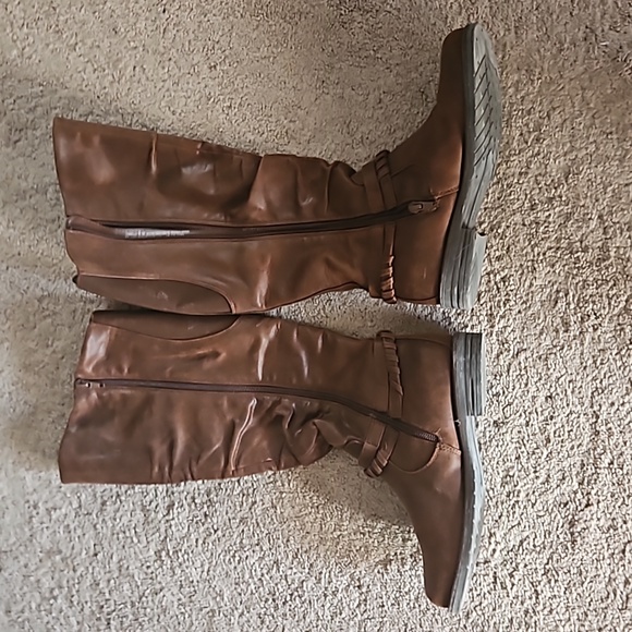 Womens knee high riding boots cowboy boots size 6 camella bare traps brown tan - Picture 5 of 5